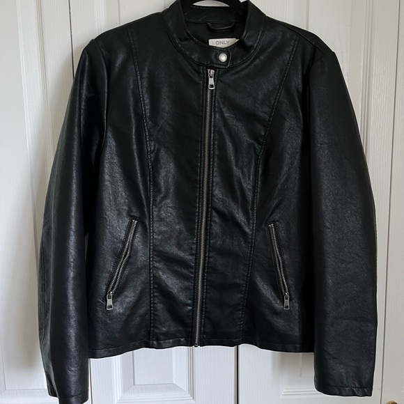 ONLY Leather Biker Jacket - Picture 1 of 3